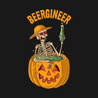 Halloween Beergineer skeleton T-Shirt