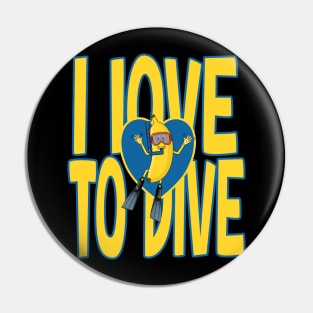I love to dive for banana and scuba diving lover Pin