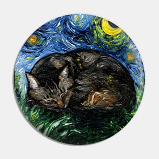 Sleepy Brown Tabby Night Pin