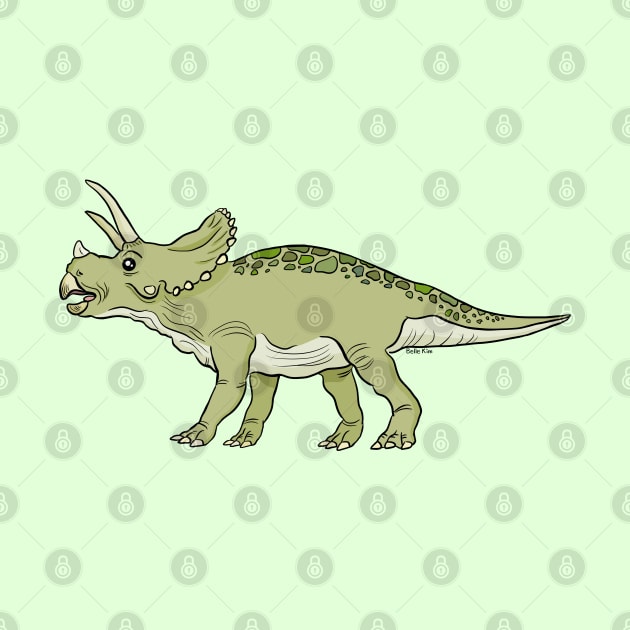 Green triceratops by doodletokki