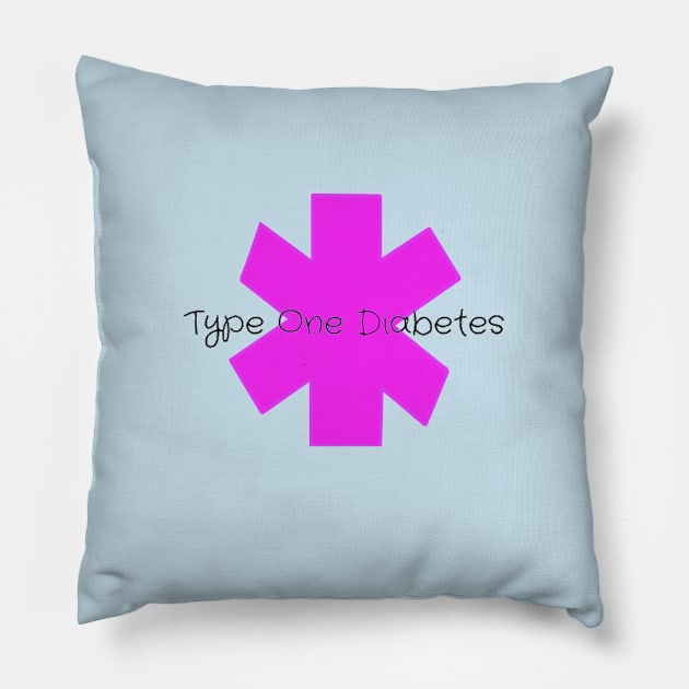 Type One Diabetes - Magenta Pillow by CatGirl101