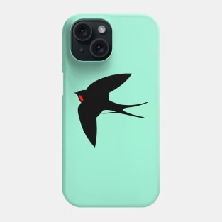 Clean and subtle design of a Swallow bird in a flight Phone Case