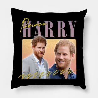 Prince Harry Retro Aesthetic Pillow