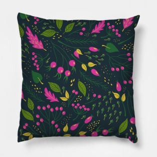 Colorful pattern with autumn plants Pillow