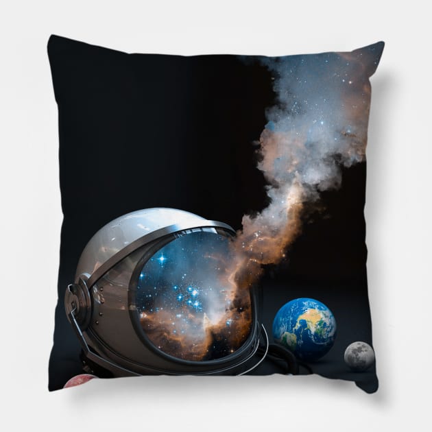 Galaxy helmet Pillow by sidomatic