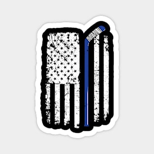 U.S. American Flag Hockey Player Magnet