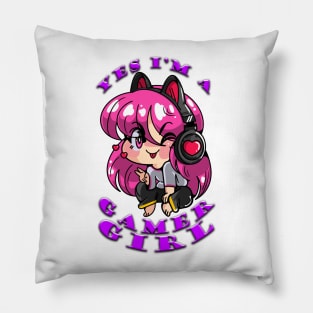 Yes Im A Gamer Girl Purple Pillow