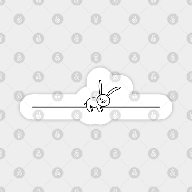 sleeping bunny-line art Magnet by spontania