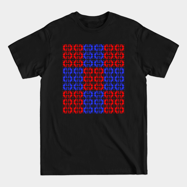 Red and Blue Cats - Catshirt - T-Shirt