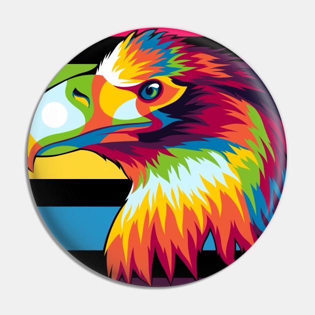 Bird of Prey Yellow Beak Pin by wpaprint