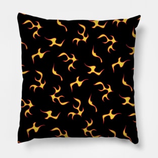 Yellow and Black Flame Aesthetic Pillow