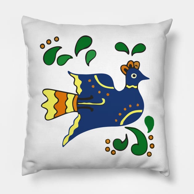 Talavera Blue Dove Pillow by jgeiger714