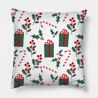 Mistletoes and Poinsettia Pattern for Christmas Pillow