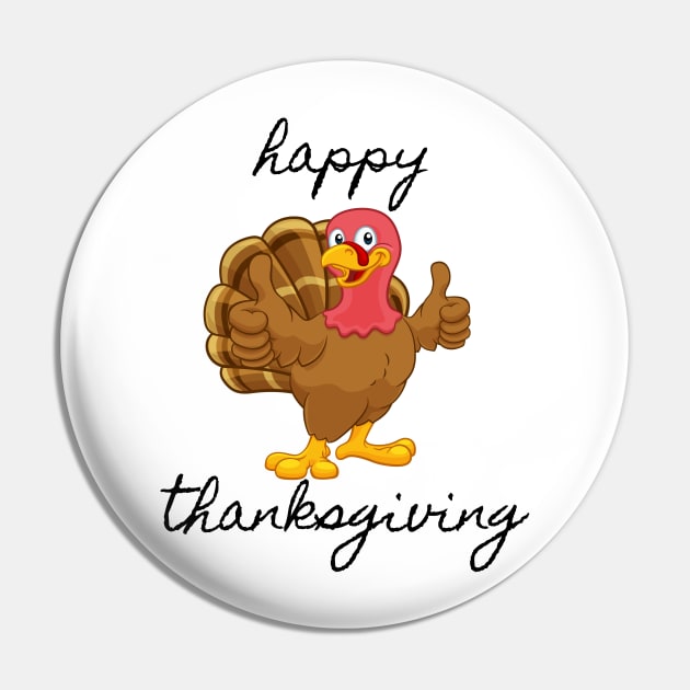 Happy Thanksgiving Turkey Pin by LaurelBDesigns