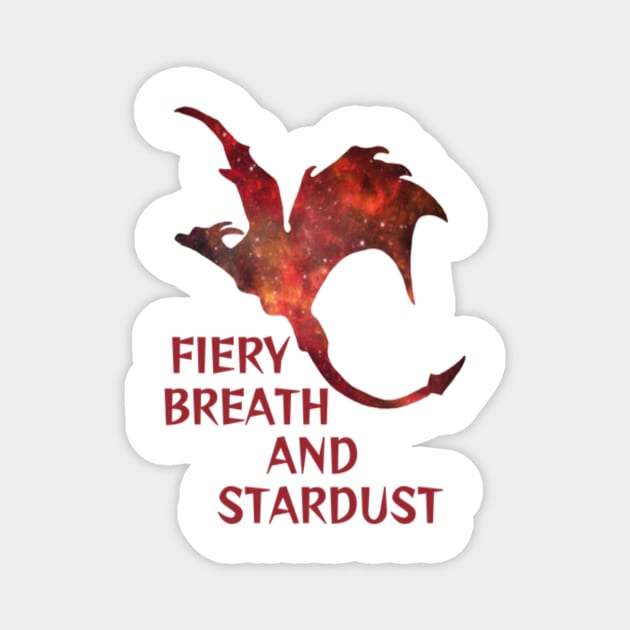 Red Garnet Starry Night Sky Galaxy - Fiery Breath And Stardust Magnet by Courage Today Designs