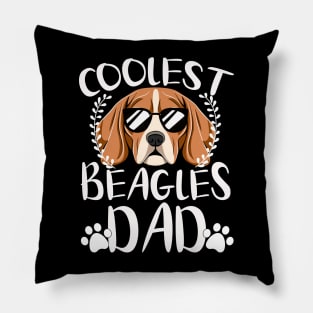 Glasses Coolest Beagles Dog Dad Pillow