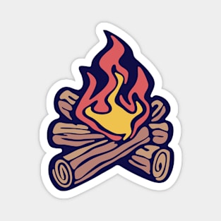 Outdoor Camping Campfire Logs - illustration Magnet