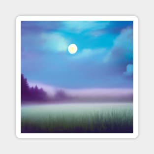 Barovian Field at Night - Watercolor Inspired Print Magnet