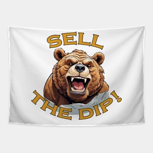 Sell the Dip Bear Tapestry