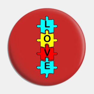 Autism Awareness Support Puzzle Design & Quote Inspirational LOVE Gifts Pin