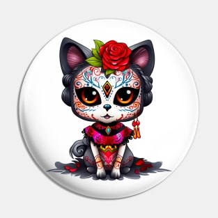 Dia de los Muertos Cat #9 Pin