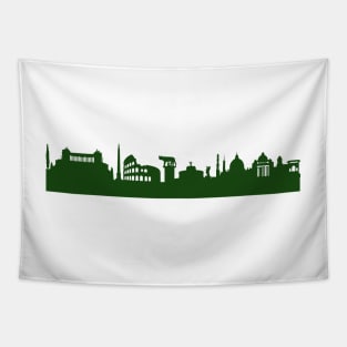 ROM Skyline in forest green Tapestry