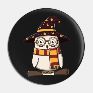 White Owl In Witch Costume Pin