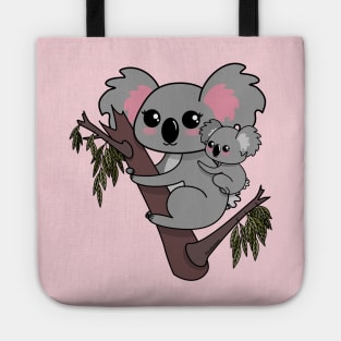 Kawaii koalas mother and baby Tote