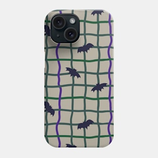 Wobbly Checkers and Bats - Halloween Pattern - Dark Colors Phone Case