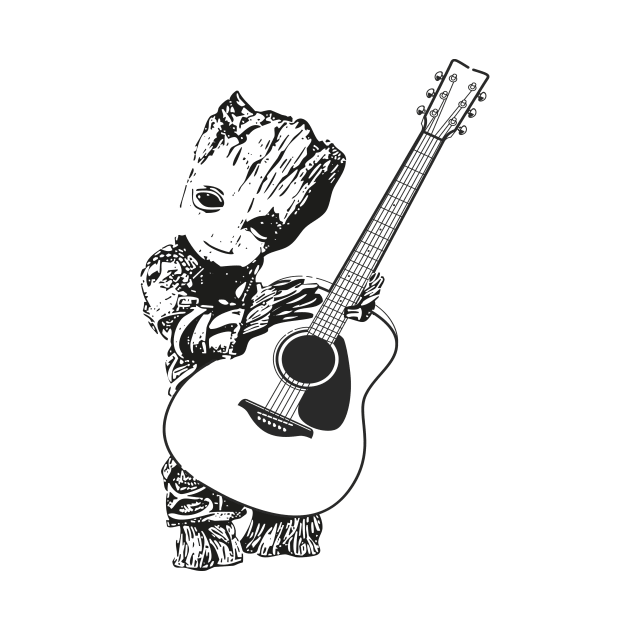 Baby Groot Acoustic guitar by sebstgelais