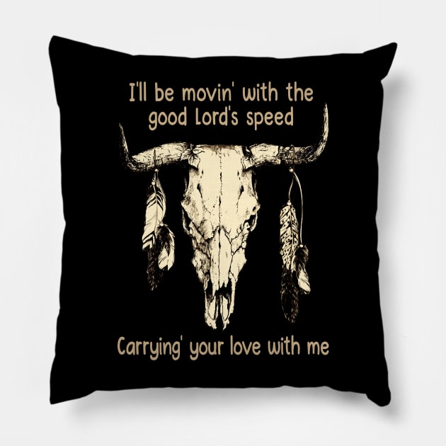 I'll Be Movin' With The Good Lord's Speed Carrying' Your Love With Me Whiskey Glasses Graphic Pillow by Merle Huisman