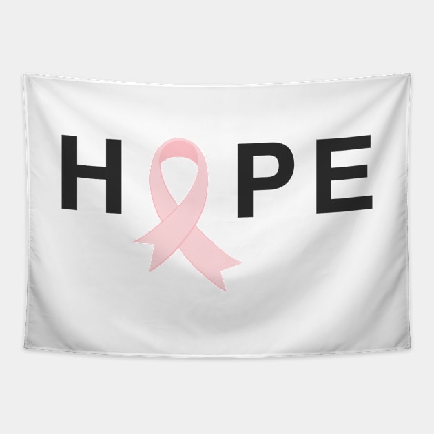 Hope Pink Ribbon Breast Cancer Awareness Tapestry by Jasmine Anderson