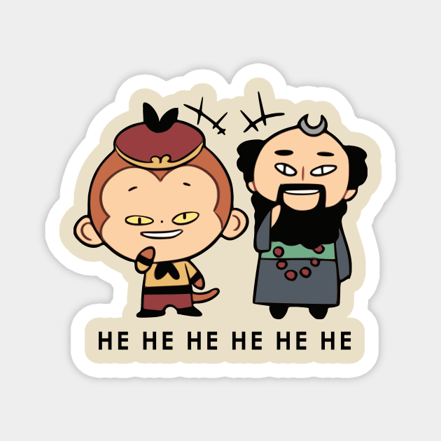 Chuckling Tiny Wukong and Wujing Magnet by 	 FatharaniYasmin