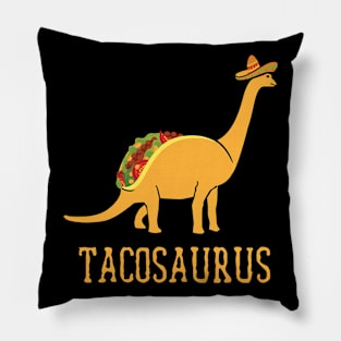 Funny tacosaurus dinosaur for Taco Tuesday and Cinco de Mayo Pillow