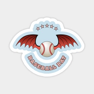 Baseball Bat - ball with bat wings Magnet