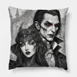 vampire painting   art watercoler Pillow