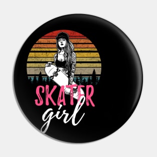 Vintage Skateboarding Stakeboar Girl Pin