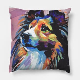 Shetland Sheepdog Dog Bright colorful pop dog art Pillow