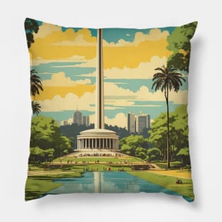 Parque do Ibirapuera Brazil Vintage Tourism Travel Poster Art Pillow