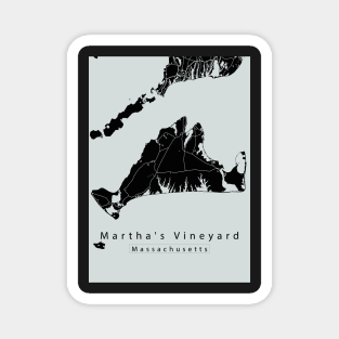 Marthas Vineyard Massachusetts City Map dark Magnet