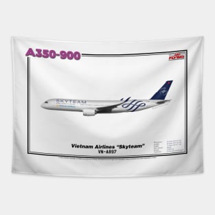 Airbus A350-900 - Vietnam Airlines "Skyteam" (Art Print) Tapestry