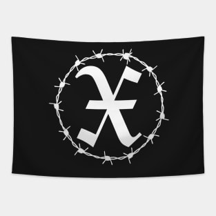 X Cross Saint Andrew Gothic Barbed Wire Pocket Tapestry