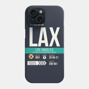 Los Angeles (LAX) Airport Code Baggage Tag Phone Case