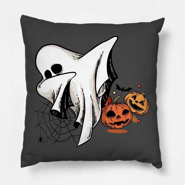 Ghost Halloween Dab Dance Pillow by Etopix