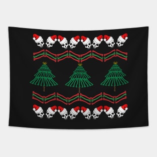 Skeletal ugly Christmas sweater holiday Tapestry