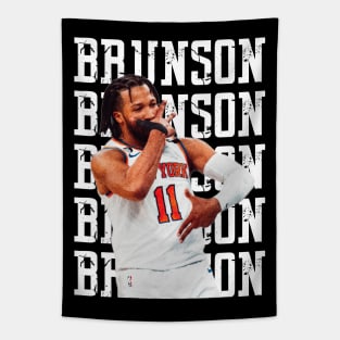 Jalen Brunson Basketball Celebration Tapestry