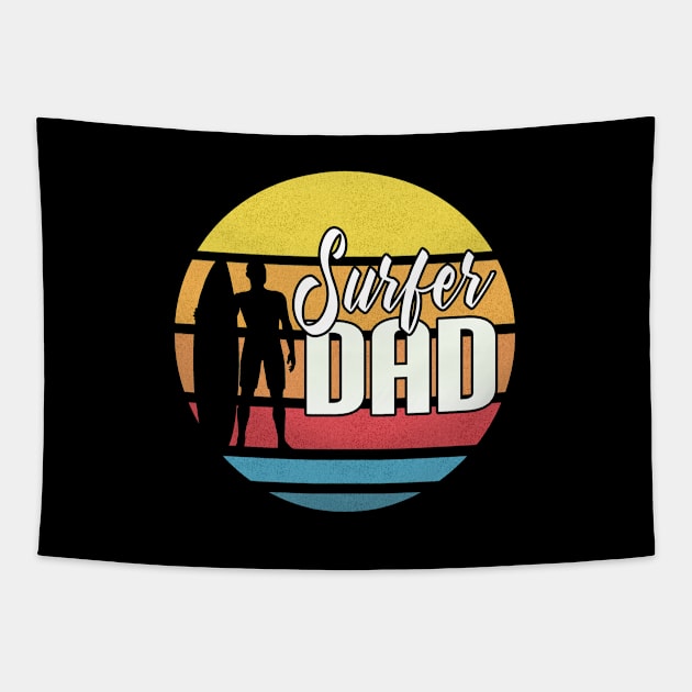 Surfer Dad Father's Day Retro Design Tapestry by Jasmine Anderson