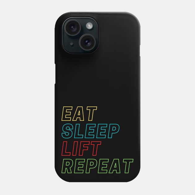 Eat Sleep Lift Repeat Phone Case by High Altitude