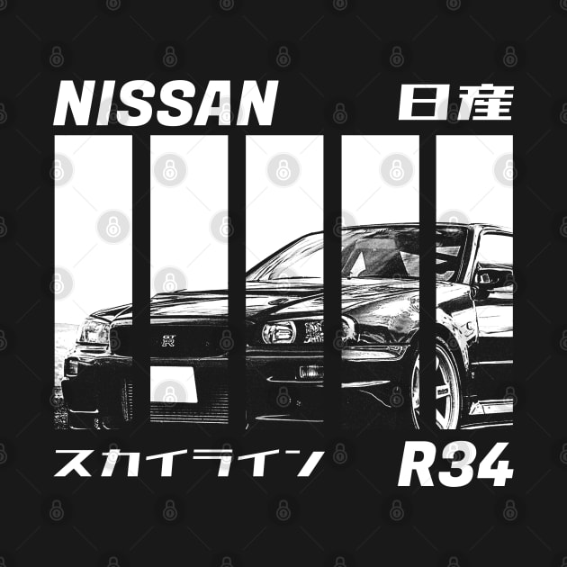 NISSAN SKYLINE GT-R R34 Black 'N White 3 (Black Version) by Cero