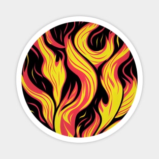 Abstract Fire Circle || Vector Art Flames Magnet